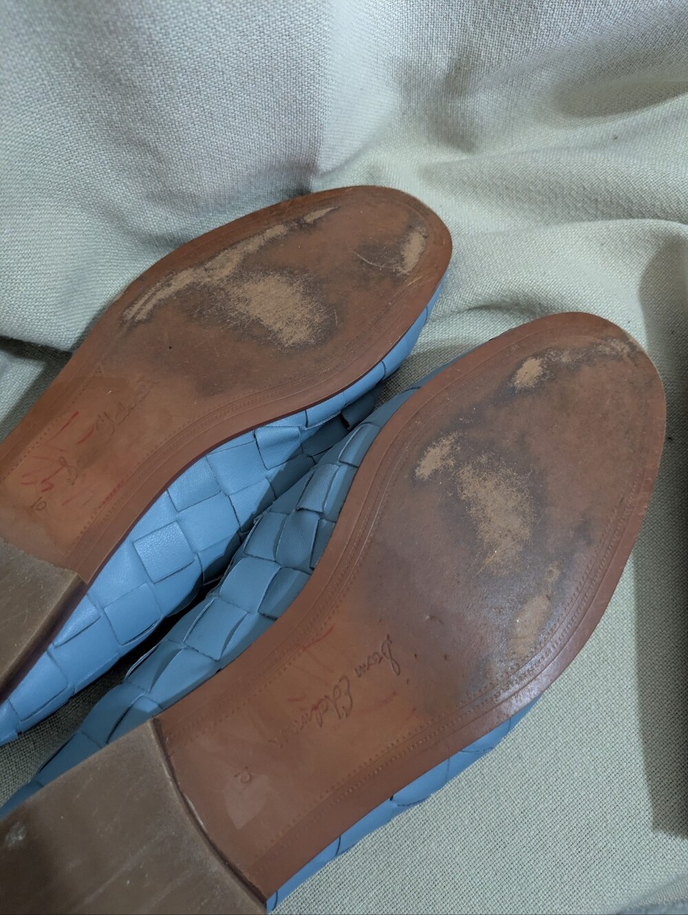 Sam Edelman Lorraine Woven Loafers Blue Gold Horsebit Hardware Size 10 M - Picture 6 of 7
